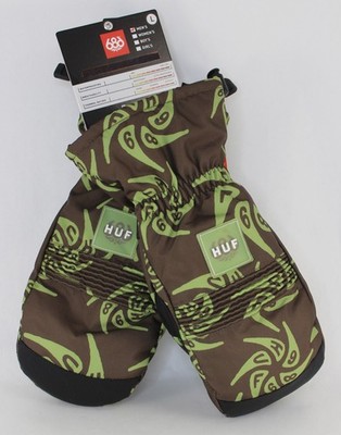 686 Lander Winter Snow Mitts, Men's Large Huf Swirl Print New
