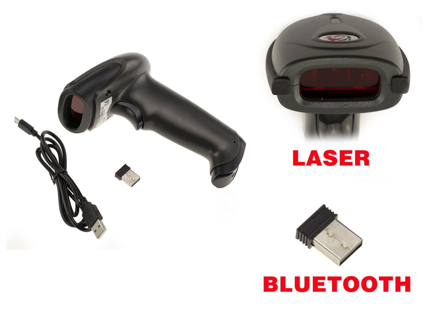 Scanner Di Codici A Barre Laser Senza Fili - USB - Ricaricabile
