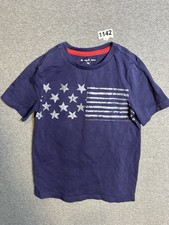 Boys Blue short sleeve shirt with Stars And Stripes Tommy Bahama size 5/6 Flag