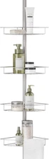 Tension Pole Shower Caddy Corner Organizer, Adjustable Standing Shower Caddy wit