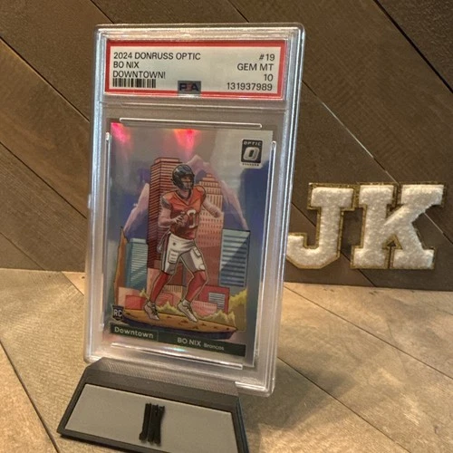 2024 Panini Donruss Optic Downtown! Bo Nix #19 PSA 10 GEM MT Rookie RC