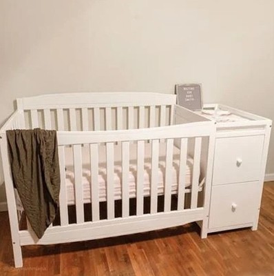 Cunas Para Bebes Convertible Cambiador Cama Para Niños Marco White Baby Crib