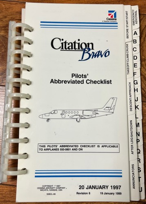 #ad Cessna Citation Bravo 550 Checklist Includes normal and emergency items $49.95