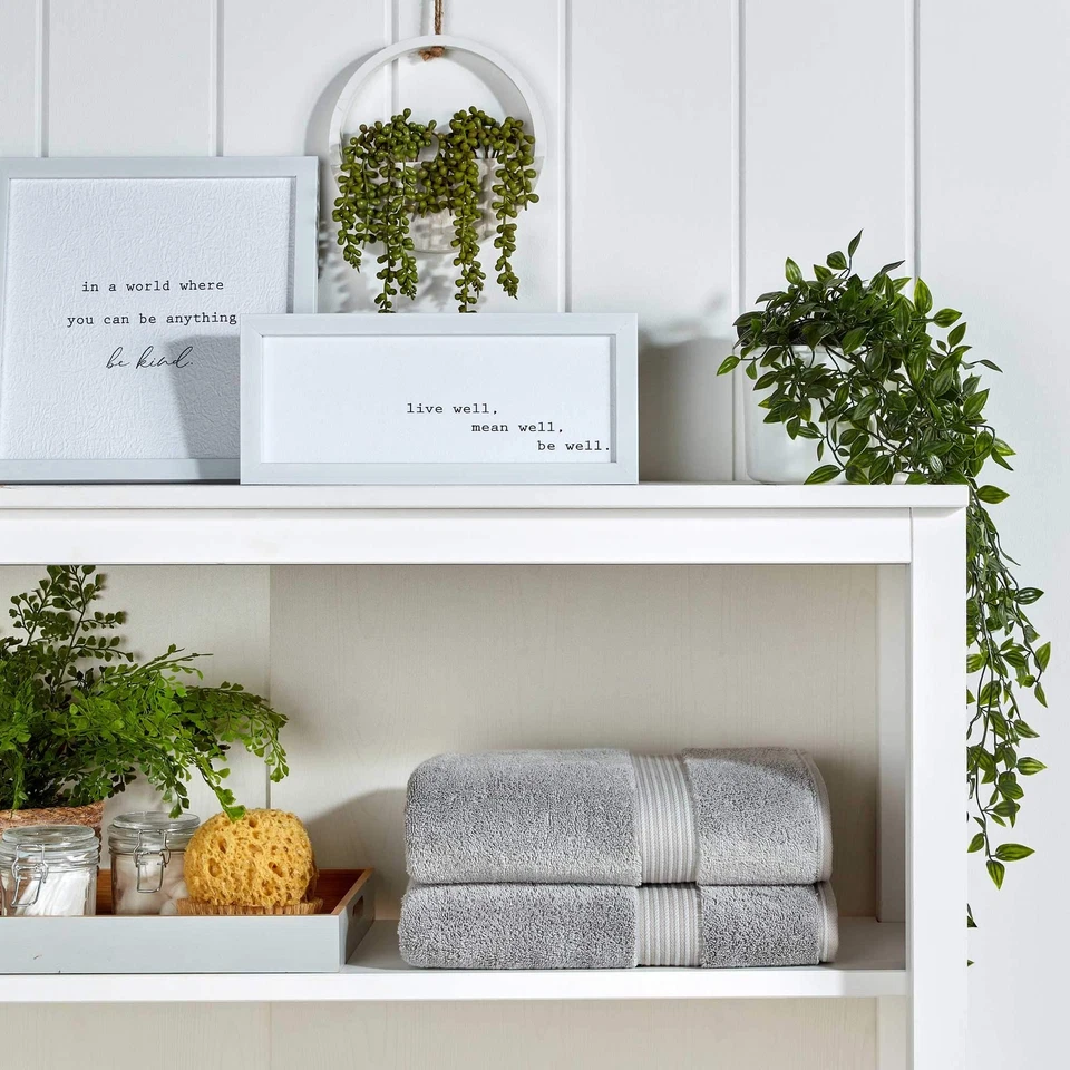 Juego de toallas Supreme Hygro 6 piezas | Gris plata | 100 % algodón Supima de lujo | U... Foto 2 de 4