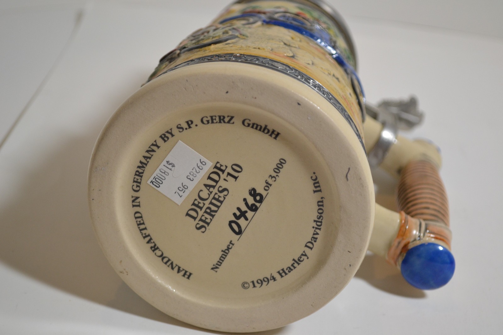 Gerz Harley Davidson “Decade Signature Series 1910’s Stein Number 468/3000 NOS