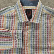 Linea Uomo Button Up Shirt Mens XL Paisley Mu...