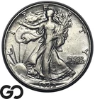 1942 Walking Liberty Half Dollar, Lustrous AU