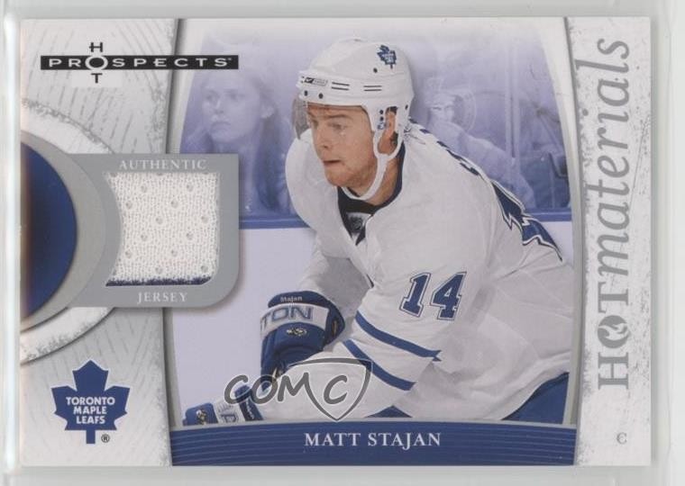 2007-08 Fleer Hot Prospects Hot Materials Matt Stajan #HM-MS 2d8