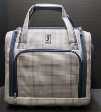 London Fog Under Seat Bag Carry On Travel 15"Niebieska krata, Abbey III Bagaż 