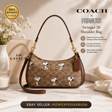 NWT COACH Teri Shoulder Bag In signature canvas/Pink/White/Brown New CAL51