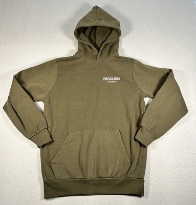 Young & Reckless LA Men s Hoodie Sweatshirt SMALL Green LOGO Cotton