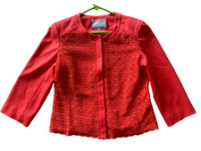 Classiques Entier Red Fiesta Orange Snap Front Blazer Jacket Medium MSRP 288