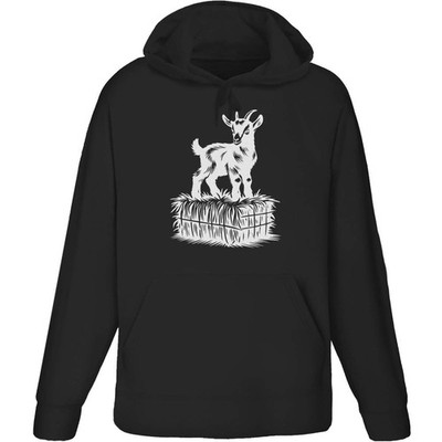 Hoodie / Kapuzenpullover ''Ziege auf Strohballen'' für Erwachsene (HO048357)