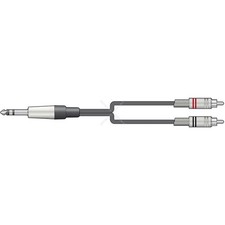 Image of Citronic Classic Audio Leads 6.3mm TRS Jack Plug - 2 x RCA Plugs - 3.0m - S6J-2R