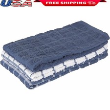 Kitchen Towels Set of 3 Absorbent Terry Cloth Dish Drying Cleaning Essentials US