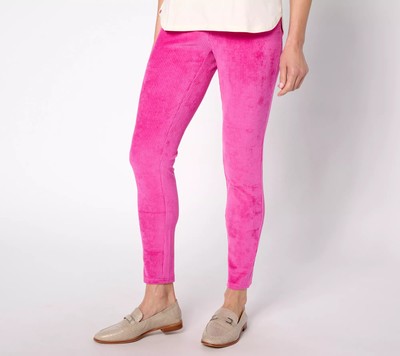 Belle by Kim Gravel Tall Knit Corduroy Jeggings Pants Pink Flambe 12 New