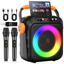 80W Portable Bluetooth Speaker with 6.8" Subwoofers, All in One Karaoke for A...