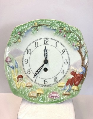 Royal Winton Pixie Hand Painted Fairy Tale Mantel Clock Bentima England Vintage