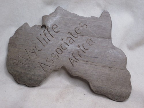 hard wooden continent Wycliffe Associates Africa wooden wood pendant ornament