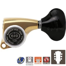 NEW Gotoh SGL510Z-FL5 MGT Locking Tuning Keys 21:1 Ratio Set 3x3, ANTIQUE X-GOLD