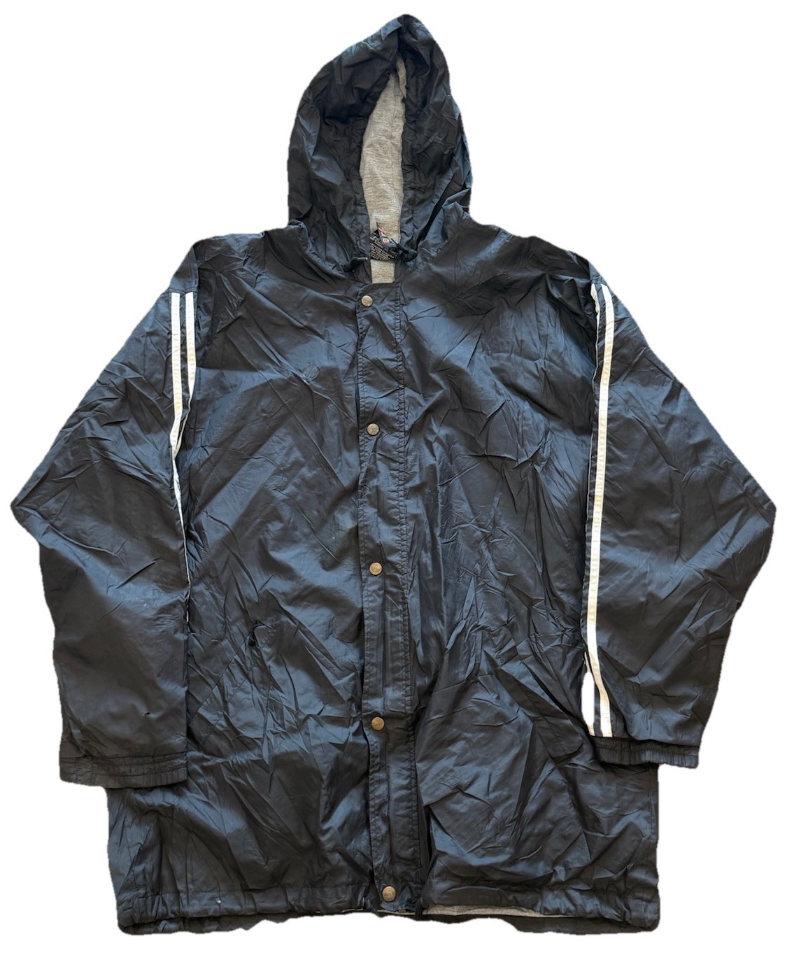 Vintage 90s Adidas Men's Black Lined Windbreaker Jacket Zip Snap Up Large