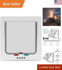4-Way Locking Cat Door - Weather-Resistant and Gentle for Kittens and Small Dogs