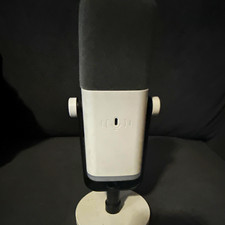 Desktop Computer Microphone on Stand, Desktop Form Factor, White/Black