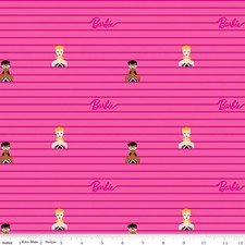 Pillowcase - Barbie World Barbie Stripe Hot Pink Cotton