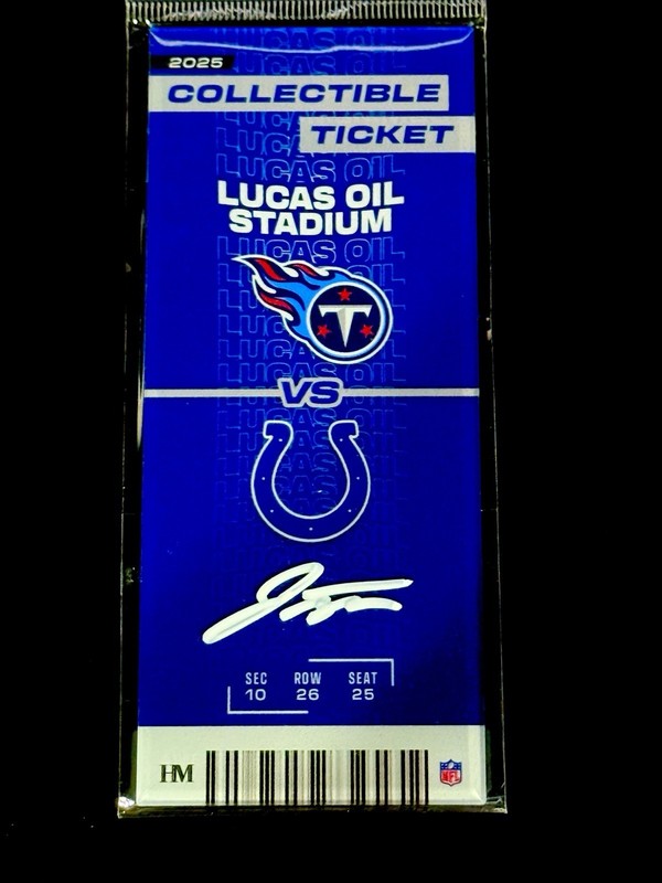 Johnathan Taylor Signed Commemorative Ticket /5 Indianapolis Colts Metabilia COA