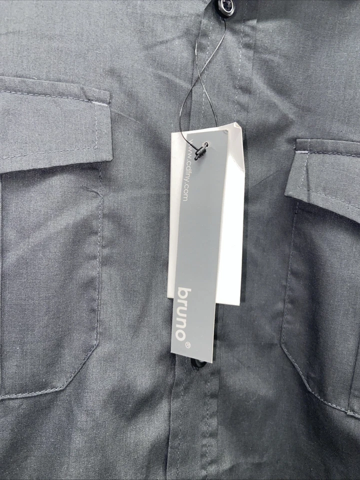 Camisa de vestir BRUNO para hombre talla grande manga larga nueva con etiquetas L19 Foto 4 de 4