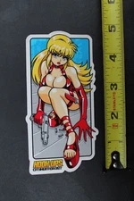 Hook-Ups Skateboards Blonde Gun Boobs Anime Girl OG HU7 Skateboarding STICKER