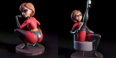3D-gedruckter Artist Proof Modellbausatz Stellvertreter für Super Stretch Hero Helen Sci FI
