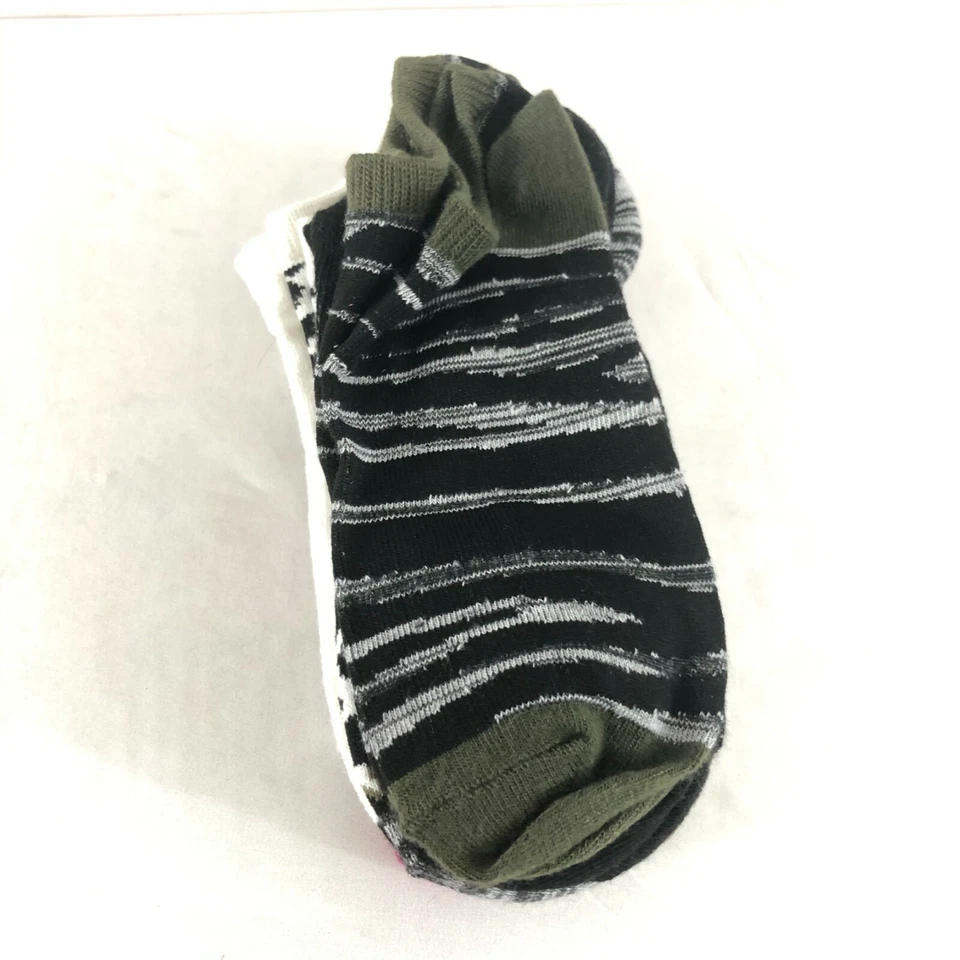 Xhilaration Mujer Calcetines Corte Bajo 6 Pares Novedad Estampado Leopardo Rayas Gris Foto 3 de 4