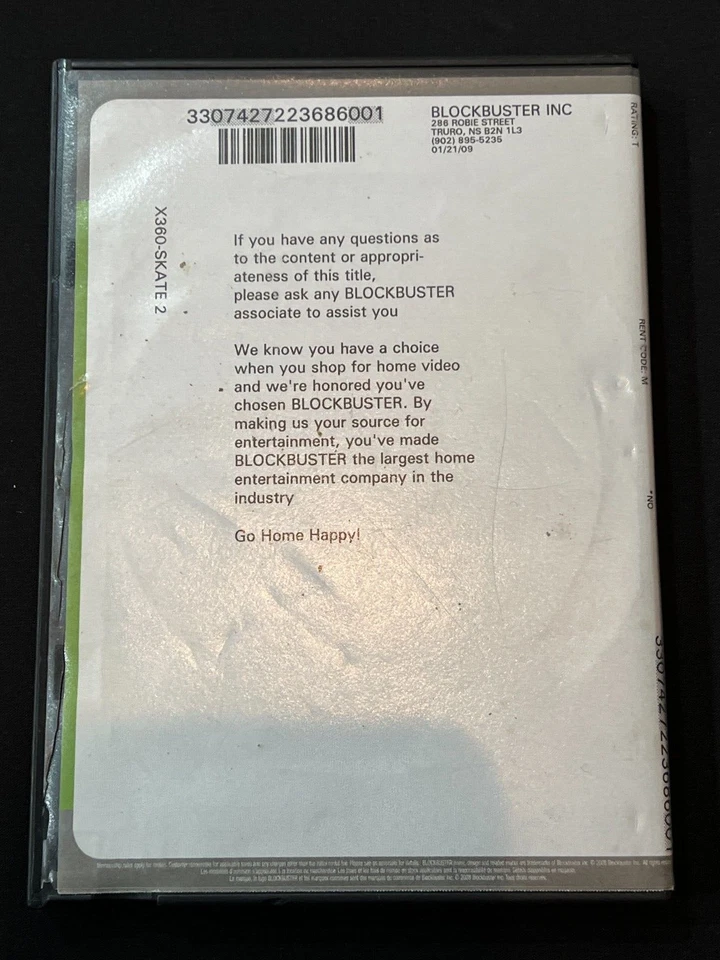 EA Skate 2 - XBOX 360 (2009) - RARO en estuche de alquiler de video Blockbuster - PROBADO Foto 3 de 4