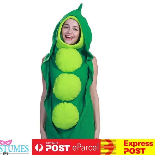 Peas Be With You Green Pea In a Pod Costume Vegetable Food Novelty Mascot - Picture 5 of 8