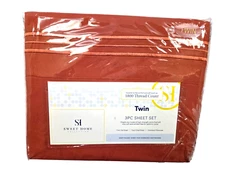 New Sweet Home Collection Red Soft Twin 3 Pc Sheet Set Deep Pockets