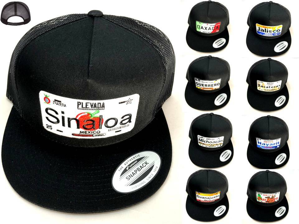Mexico Car Plate Style Hat Mesh Yupoong Five-Panel Trucker Snapback Flat Bill