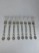 Antique 1899 R. Wallace & Sons 8 Irving Sterling Silver Fork 7" MONOGRAMMED