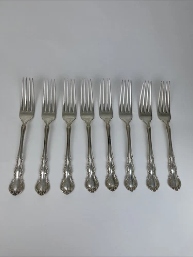 Antique 1899 R. Wallace & Sons 8 Irving Sterling Silver Fork 7" MONOGRAMMED