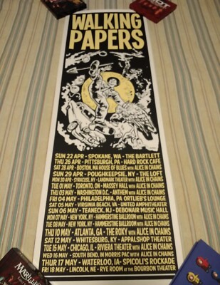Walking Papers 2018 Screen Print Of Tour Poster By Csaba Mester 185/200 36 x12 