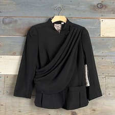 $295 Rare L.a.m.b Gwen Stefani Black Drape Sash Blazer Jacket Nwt Lamb Y2k
