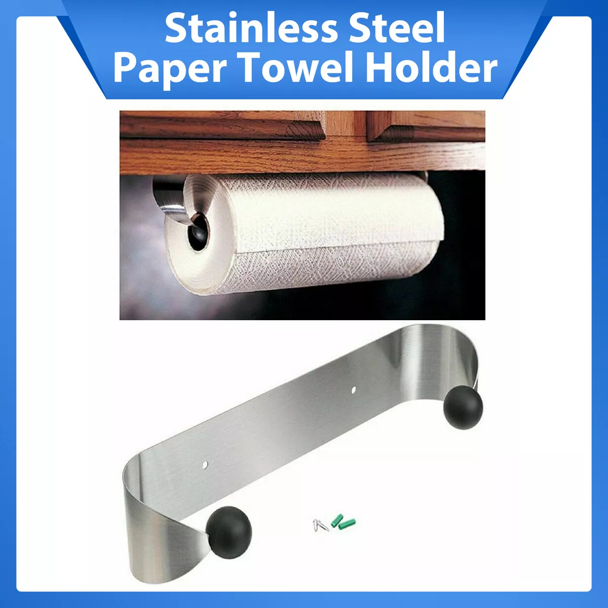 Metal Under Kitchen Cabinet Paper Towel Holder