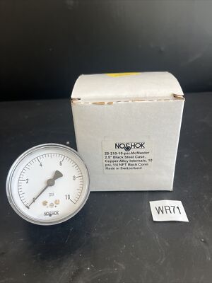 NEW IN BOX McMaster NOSHOK 25-210-10-INH2O 1/4  NPT Back Connector 2.5 Diaphragm