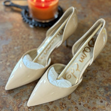 SAM EDELMAN WOMEN'S JAINA BEIGE BLUSH PATENT D' ORSAY HEELS SIZE 6 M NEW IN BOX