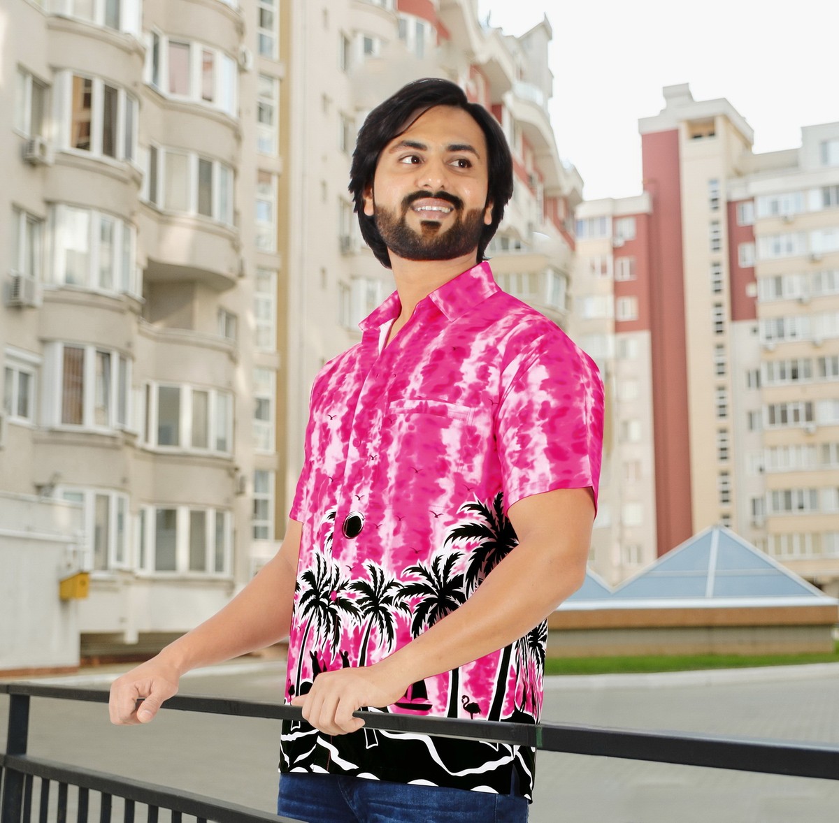 LA Leela Men's Hawaiian Shirt – Lightweight, Breathable Summer Beach Shirt - View #11