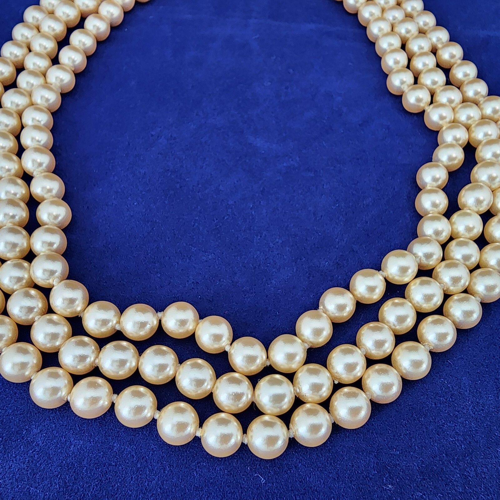 Vintage Kenneth Jay Lane KJL Pearl Three Strand G… - image 5