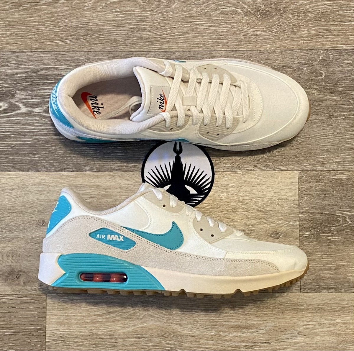 Size 9.5 - Nike Air Max 90 Golf Washed Teal for sale online