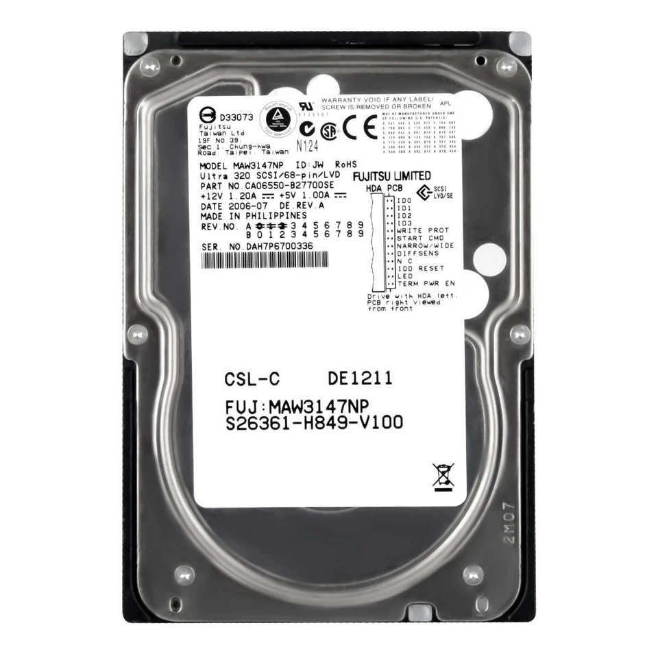 Hard Drive Fujitsu S26361-H849-V100 146GB 10000U/Min SCSI 68-pin MAW3147NP 3.5 " - Image 2 of 3