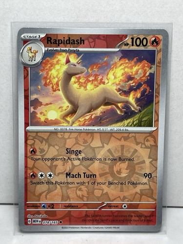 Rapidash 078/165 Reverse Holo ENGLISH NM/M Pokémon - 151 PACK FRESH