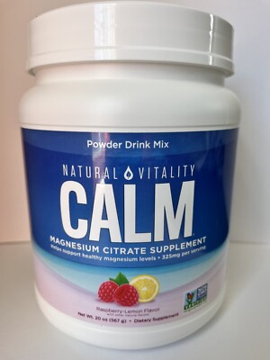 Natural Vitality Calm Magnesium Citrate Powder, 20 OZ  Fast Shipping